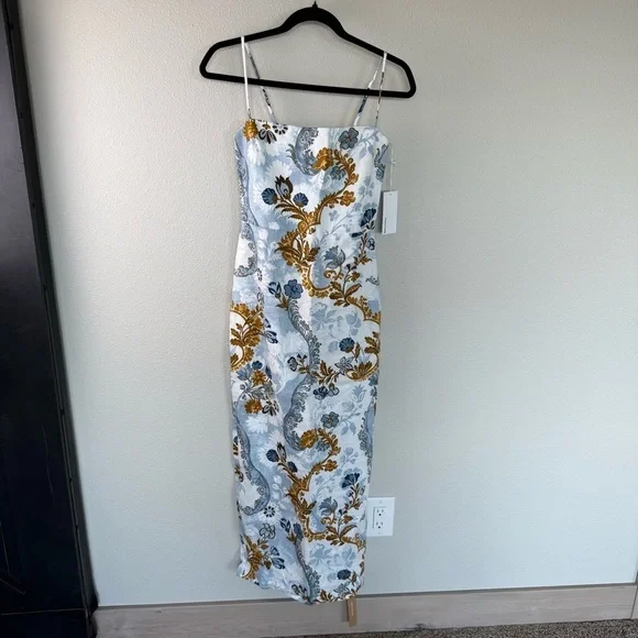 New REFORMATION Frankie Linen Dress in Reign Print NWT Wedding Women’s Size 2